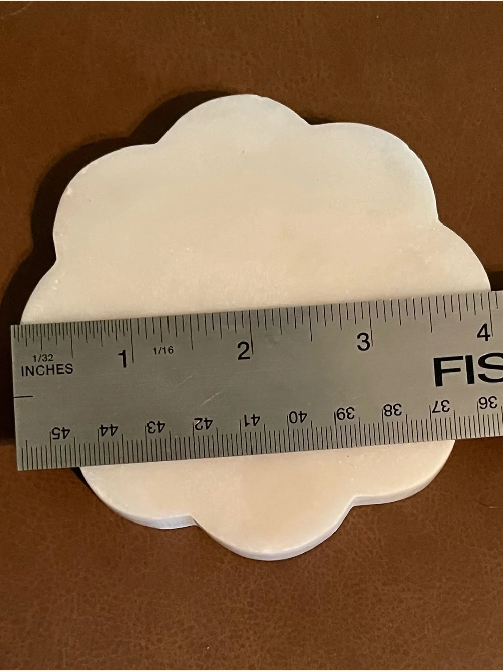 White Marble Scalloped Coasters - Set of 4